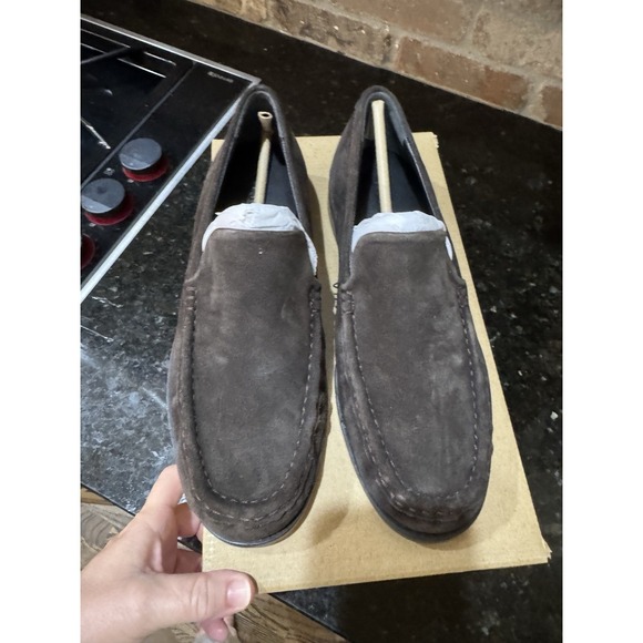 Vince Men Miles Suede Moccasin-style Loafer Slip on Shoes Cocoa Brown Size 8M main image 8